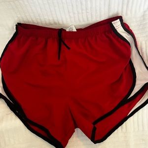 Red/black/white athletic shorts